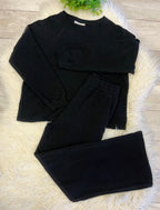 Women’s Zenana Cute Cotton Long Sleeve Set In Black