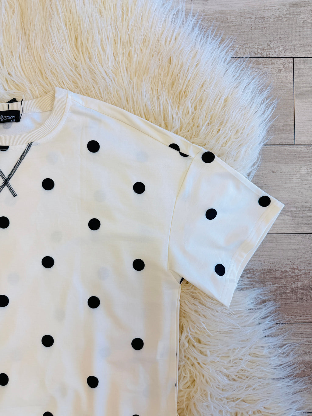 Women’s Evermmee Black Polka Dot Oversized Top