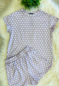 Woman’s Lilac polka dot short set