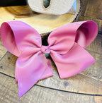 Hair Bow 8” Alligator Clip - Mauve