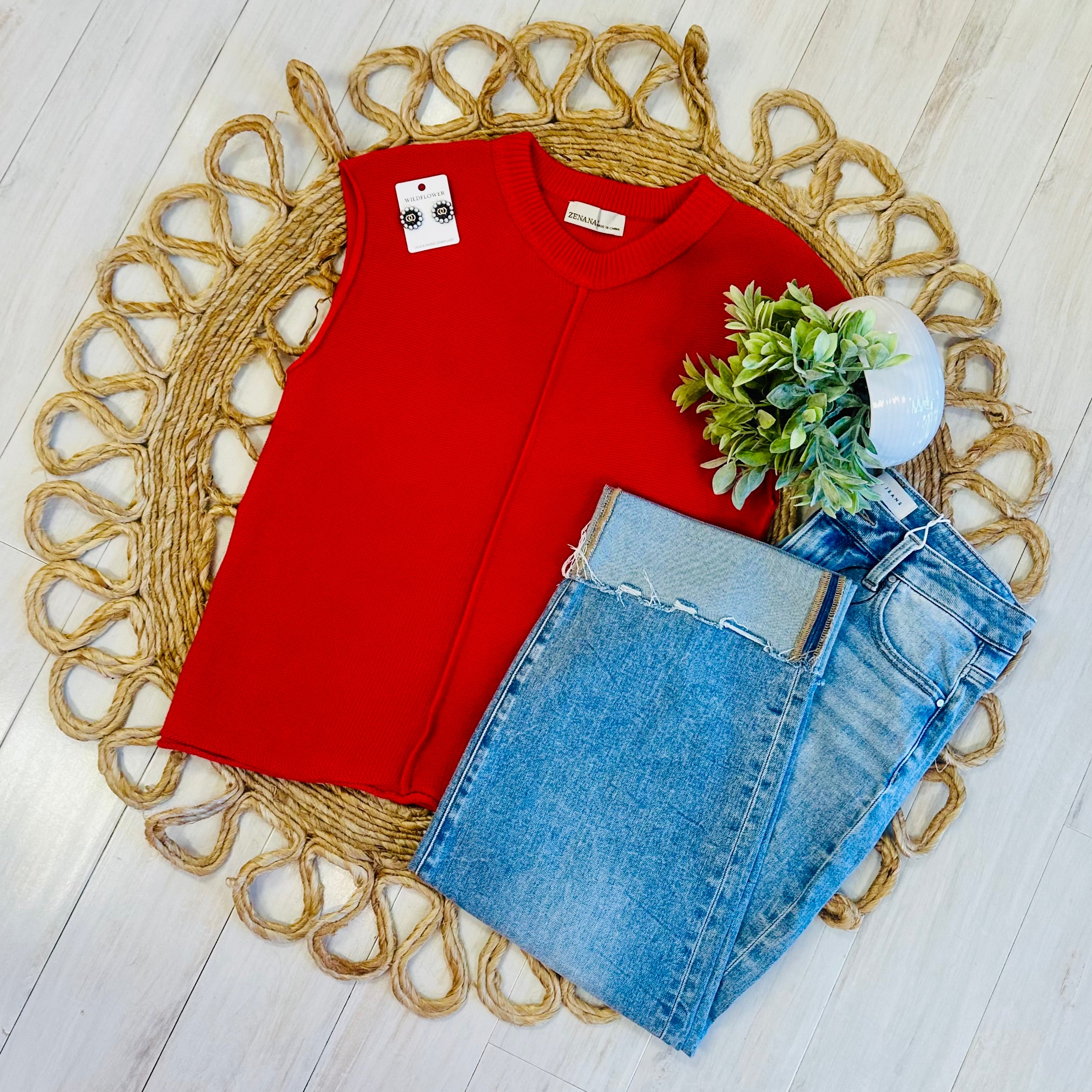 Women’s Red Knit Top