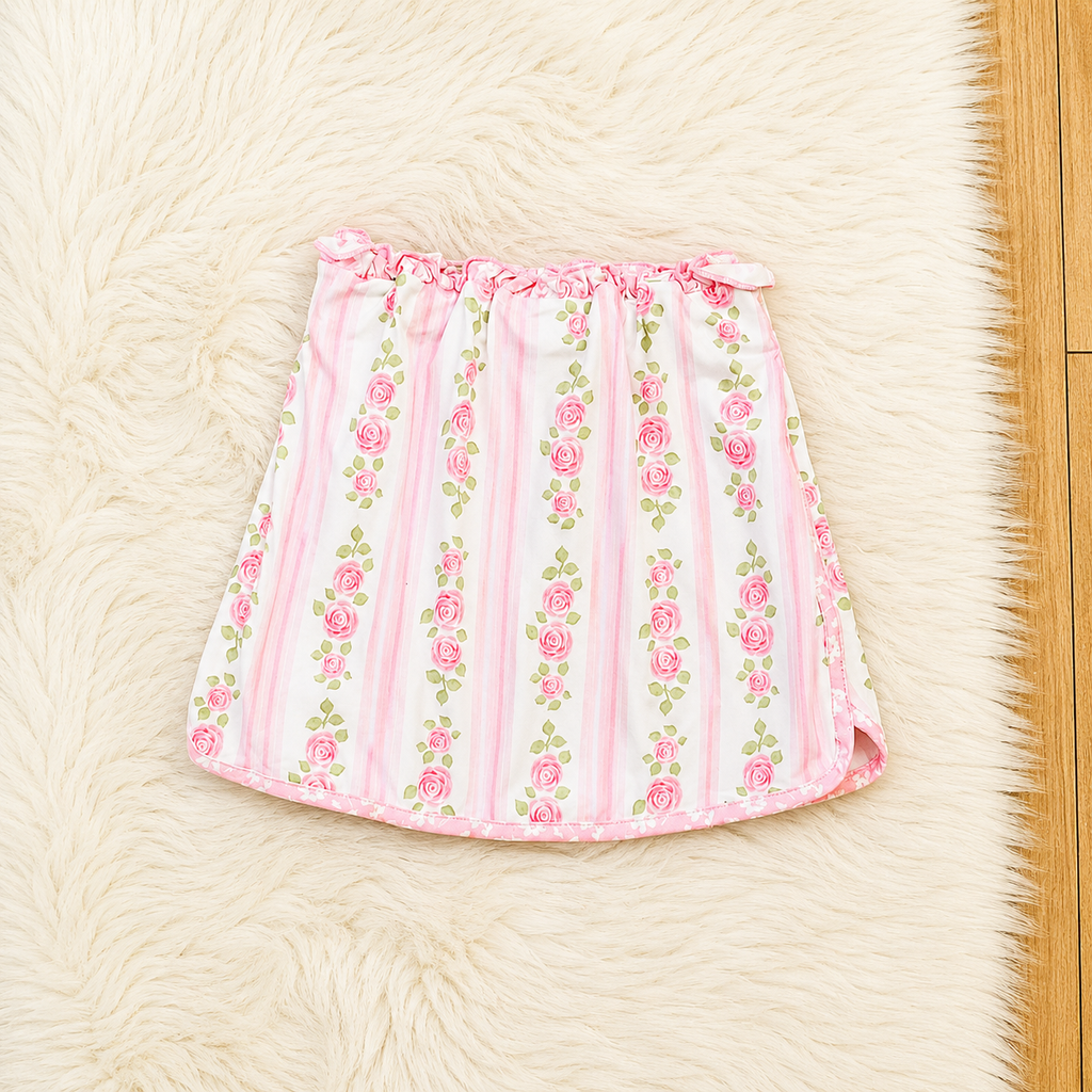 Girl’s Pink Rose Skort Outfit Set