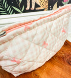 Pink Gingham and Bow Printed Bag