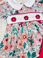 Girl’s Burgundy Floral Print Set
