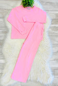 Women’s Zenana Cute Cotton Long Sleeve Set In Pink