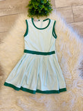 Girl’s Athletic Kelly Green Gingham Dress with Built In Shorts