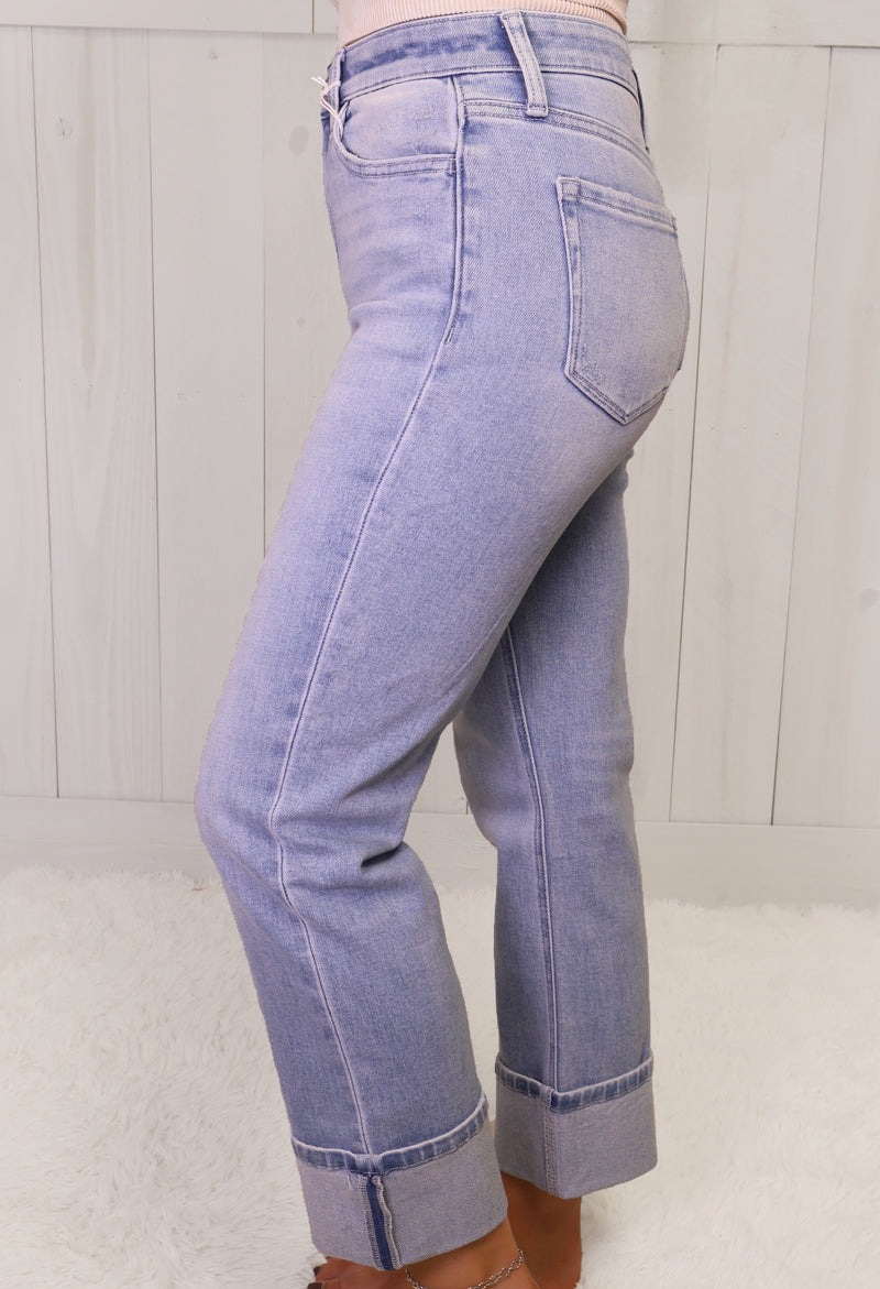 Flying Monkey High Rise Crop Slim Straight Jeans