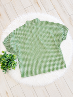 Women’s Evermmee Cream and Green Gingham Top