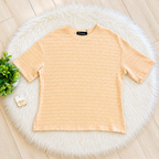 Women’s Evermmee Beige and White Stripe Ribbed Short Set