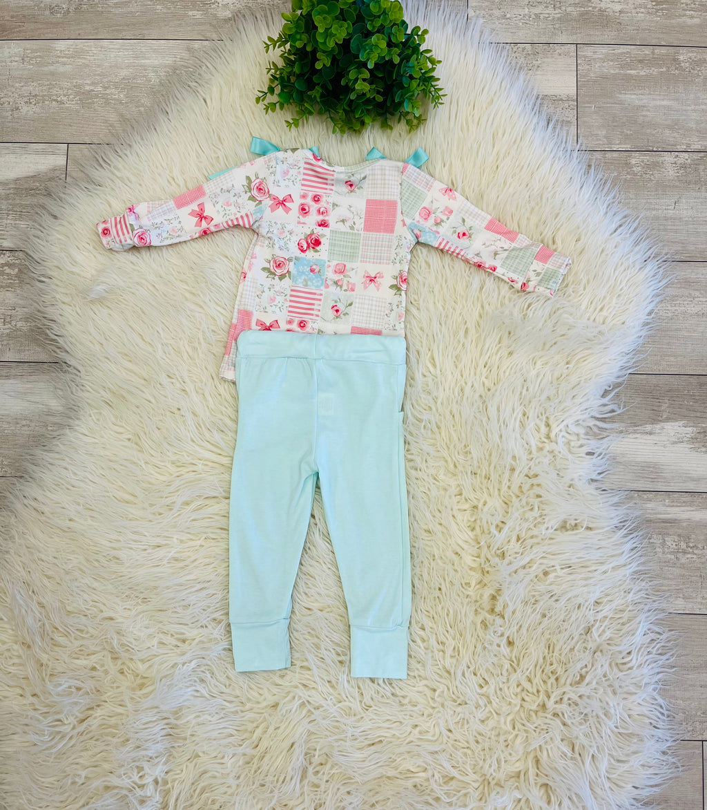 Girl’s Ribbon Bow Floral Outfit