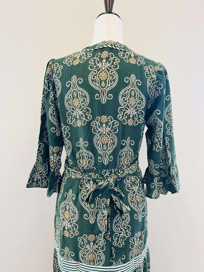 Olive V Neck Belted Maxi Dress