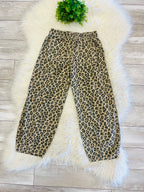 Women’s Leopard Print Barrel Drawstring Pants