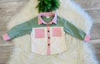 Girl’s Pastel Color Block Corduroy Button Down Shirt