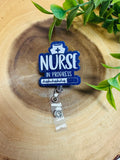 Blue Sparkle “Nurse in Progress” ID Badge Reel