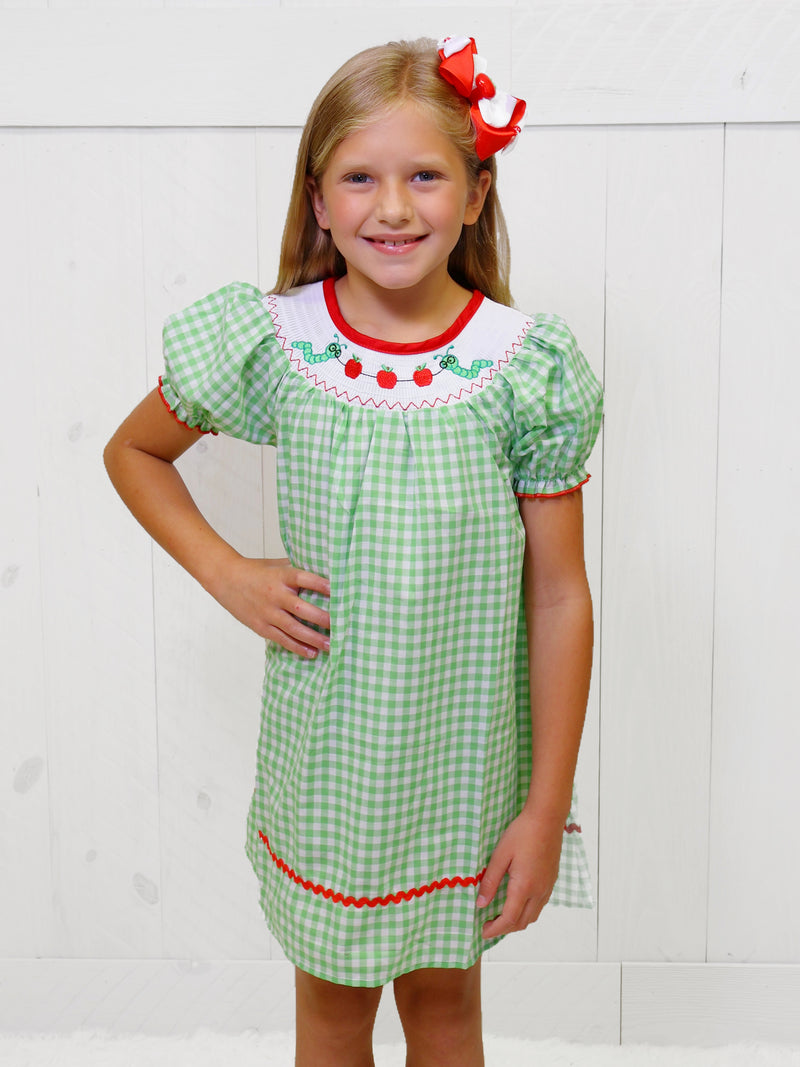 Girl’s Green Gingham dress