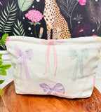 Cream and Colorful Bows Printed Bag