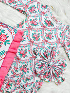 Girl’s Clover Cottage Pink Rose Newborn 3 Piece Set