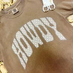 Women’s Brown “Howdy” Polka Dot Tee