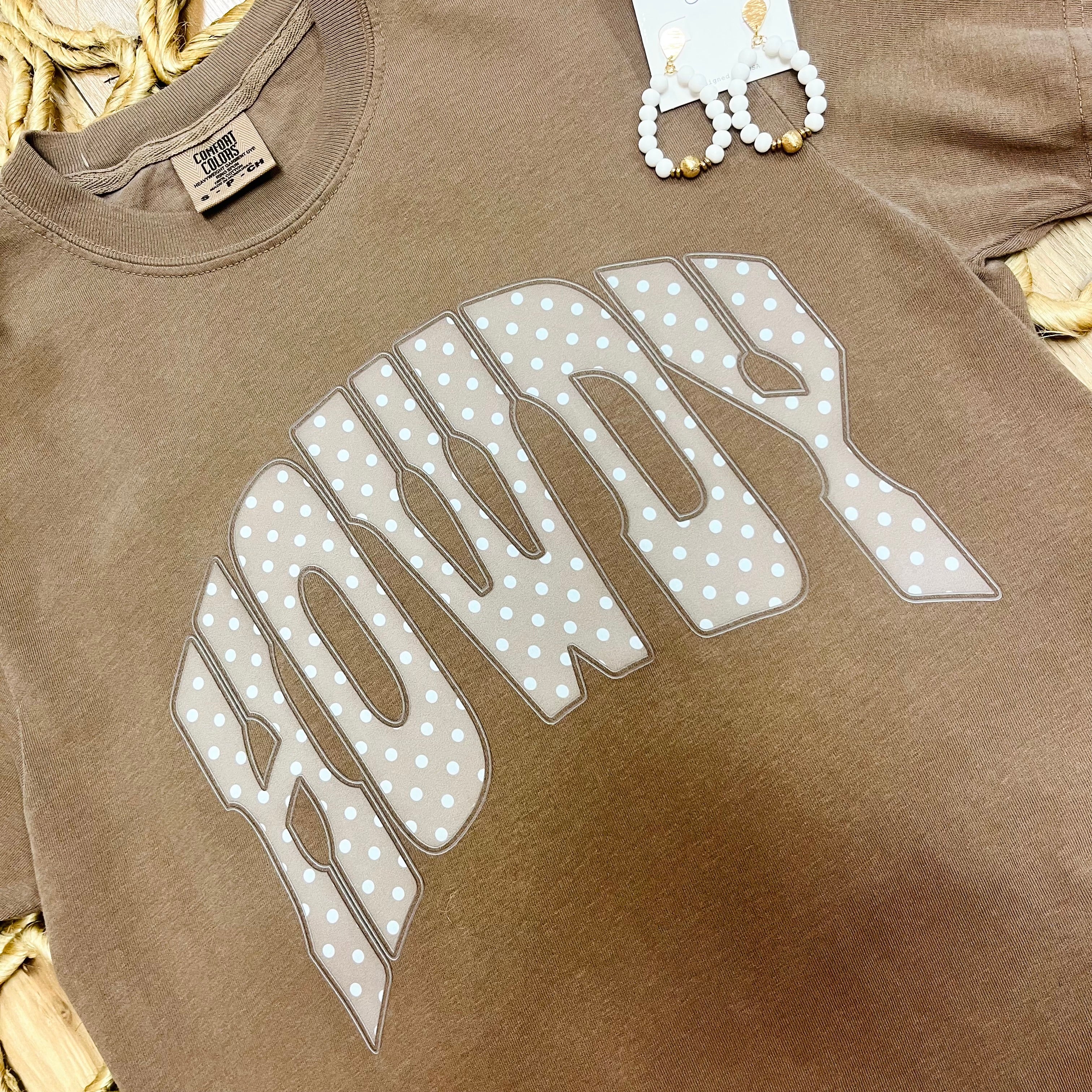Women’s Brown “Howdy” Polka Dot Tee
