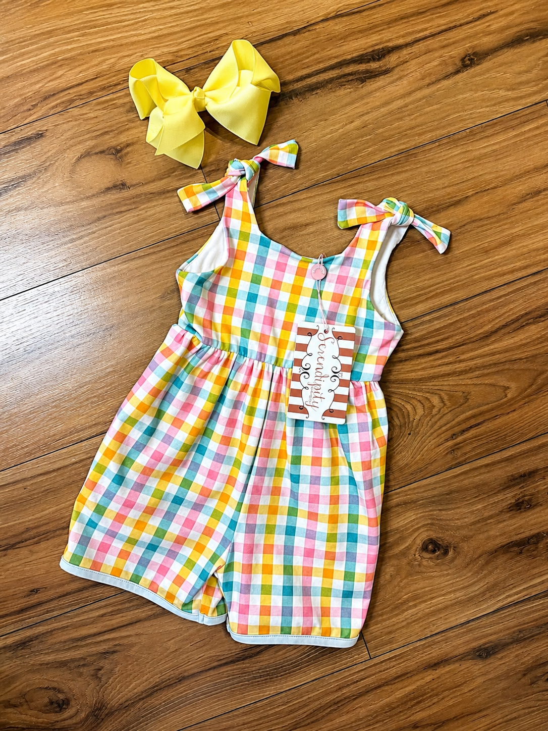 Serendipity Girls Pastel Checkered Romper
