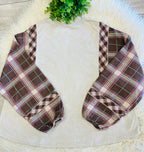 Women’s Contrasting Brown and Pink Plaid Flannel Long Sleeve