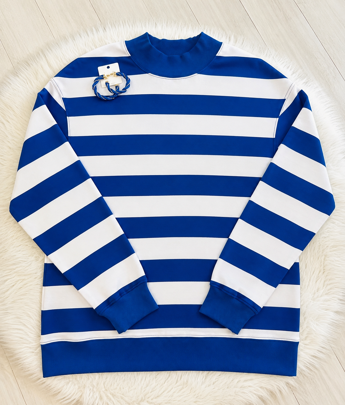 True Blue Striped Sweater Top Women’s