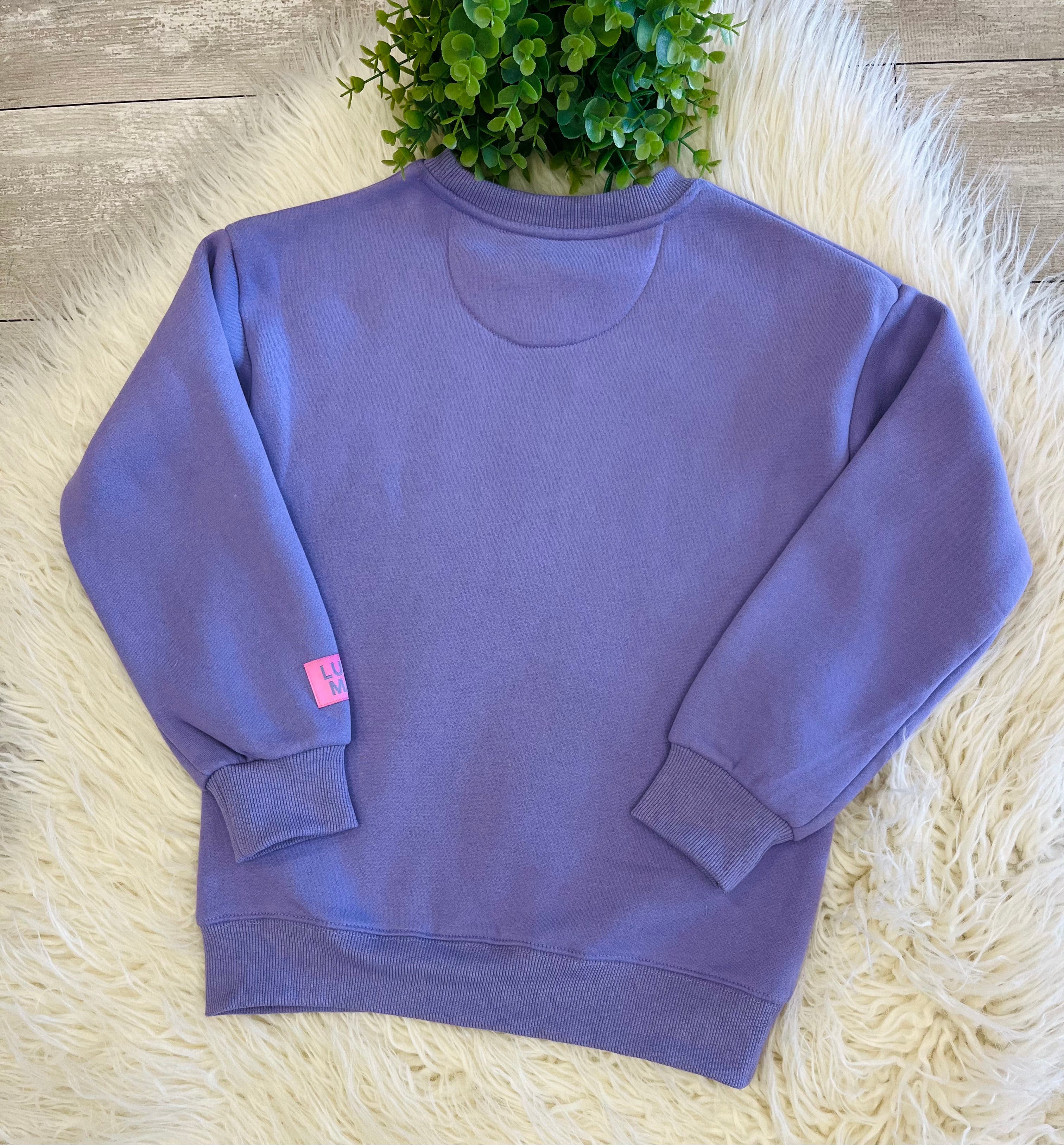 Girl’s LuLu Mac Purple With Pink Letters Sweatshirt