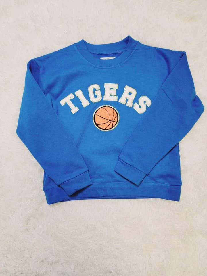 Girls Tigers Basketball Crewneck - Mini Mee Boutique