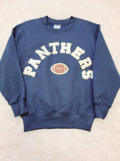 Girls Panthers Football Crewneck - Mini Mee Boutique