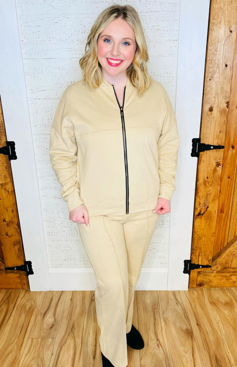 2 Piece Sweatsuit - Tan - Mini Mee Boutique