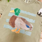 Women’s Green Duck Stripe Tee