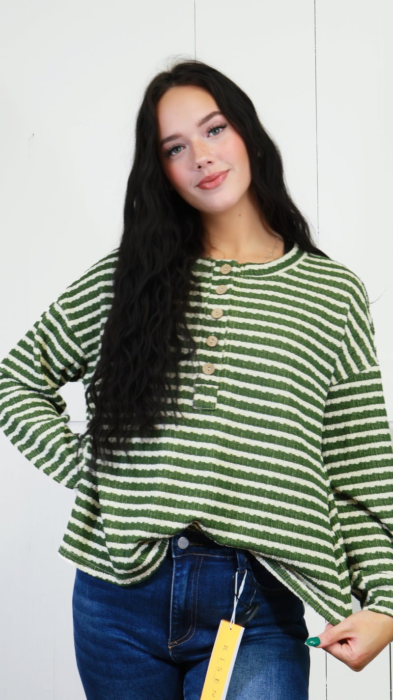 Women’s Stripe Button Down Top