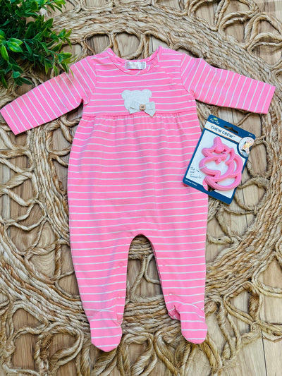 Mayoral Baby Pink And White Bear Sleeper - Mini Mee Boutique