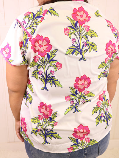 Curvy Floral Print Blouse