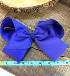 Hair Bow 8” Alligator Clip - Dark Purple