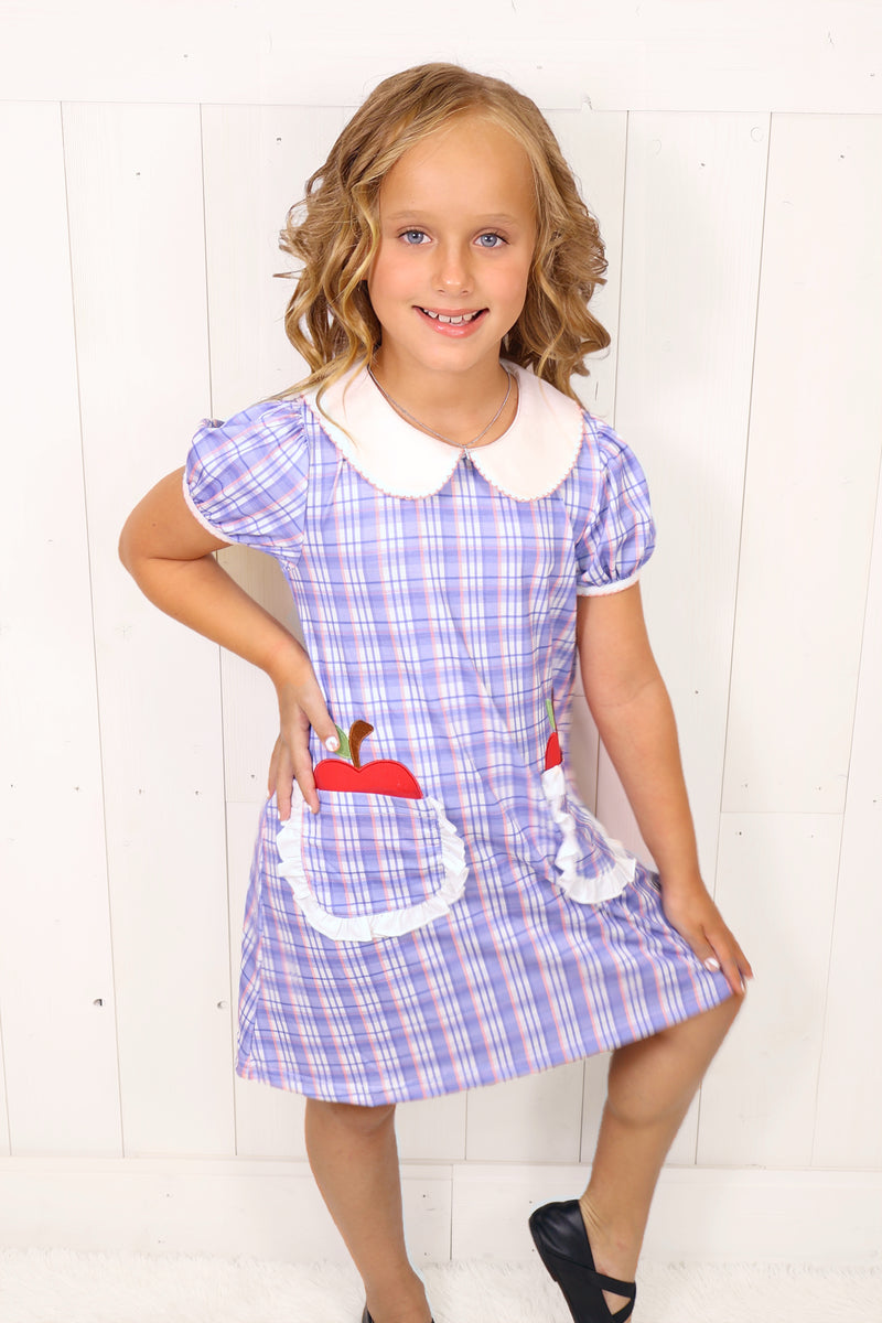 Back to School Plaid Apple Dress