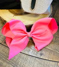 Hair Bow 8” Alligator Clip - Coral Rose