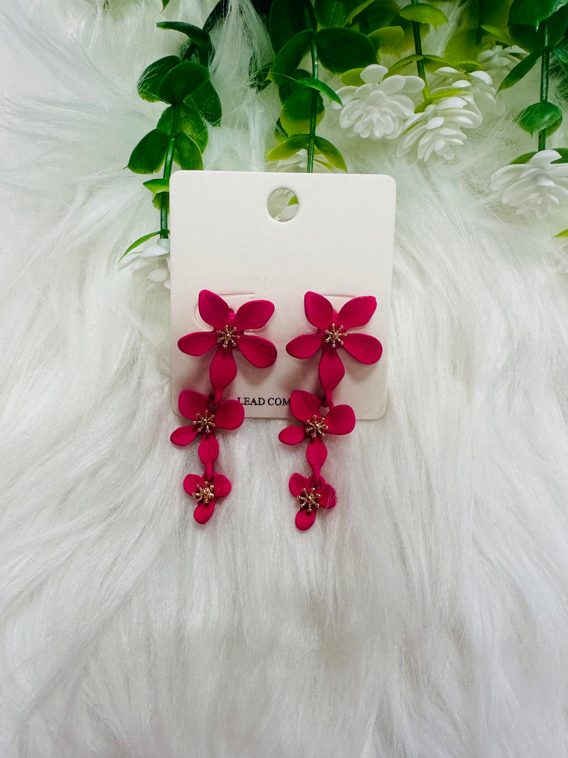 Women’s Pink Petalled Earrings