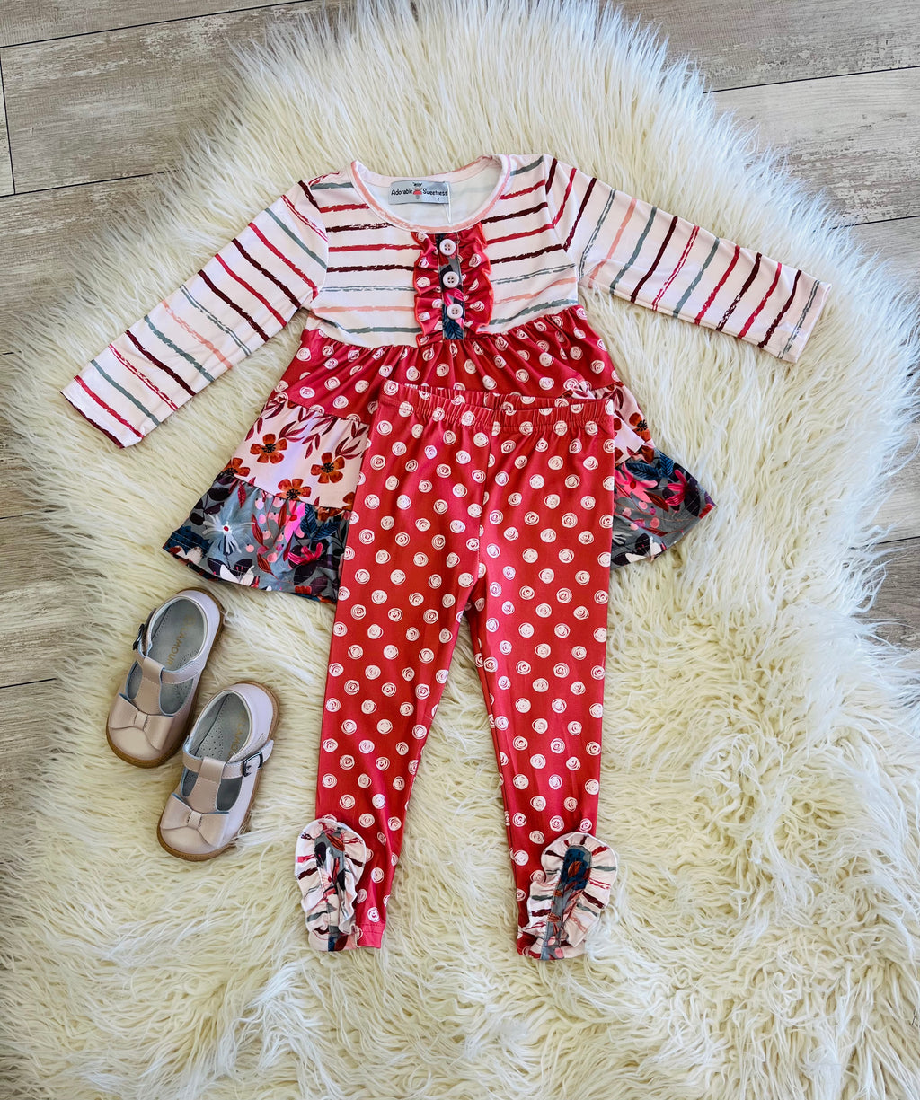 Girl’s Fall Mixed Patterned Outfit
