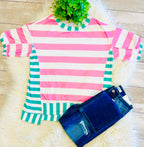Women’s EverMMee Pink & Green Stripped Top