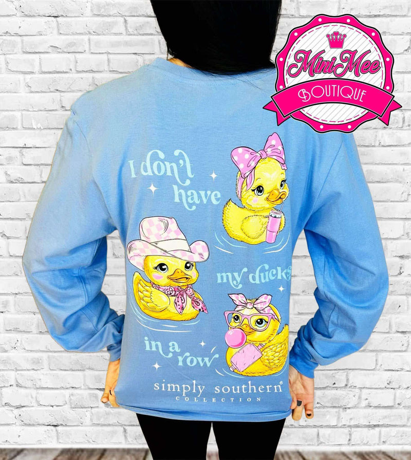 Women’s Simply Southern “I don’t have my ducks in a row” Long Sleeve Tee - Mini Mee Boutique