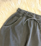 Women’s Zenana Black French Terry Enzyme Washed Pants