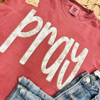 Women’s Burgundy “Pray” Tee