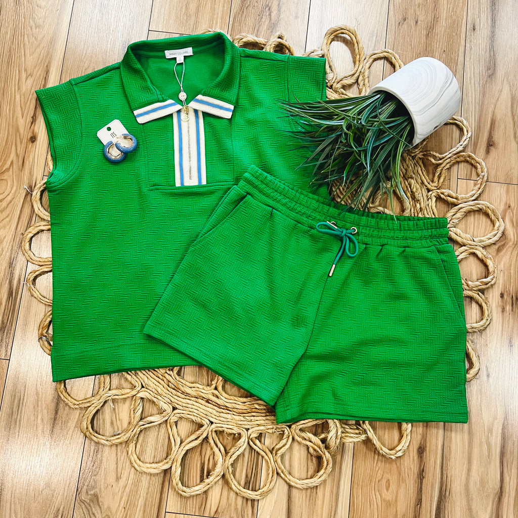 Women’s Kelly Green Mary Square Short Set