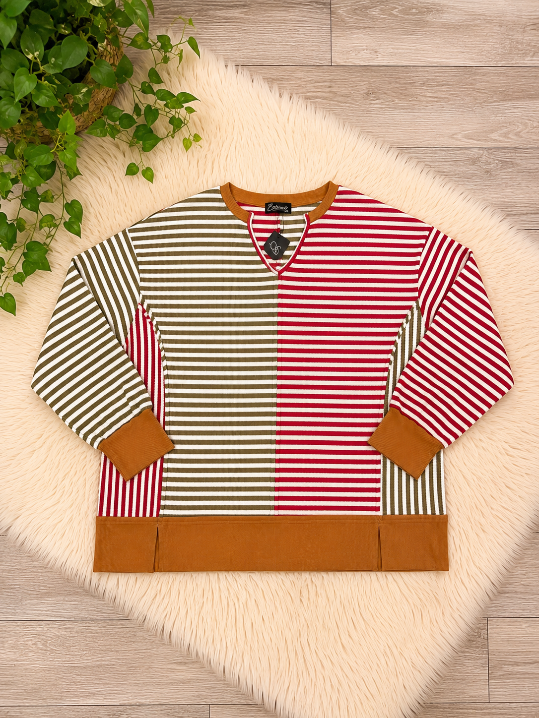 Evermmee Fall Striped Top women’s