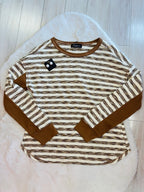 Women’s Evermmee brown striped waffle top