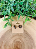 Women’s Cheetah Print Heart Shaped Stud Earrings