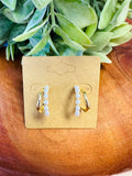 Women’s Pearl and Gold Hoop Earrings