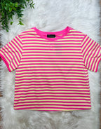 Women’s Evermmee Pink and Yellow Striped Skort Set