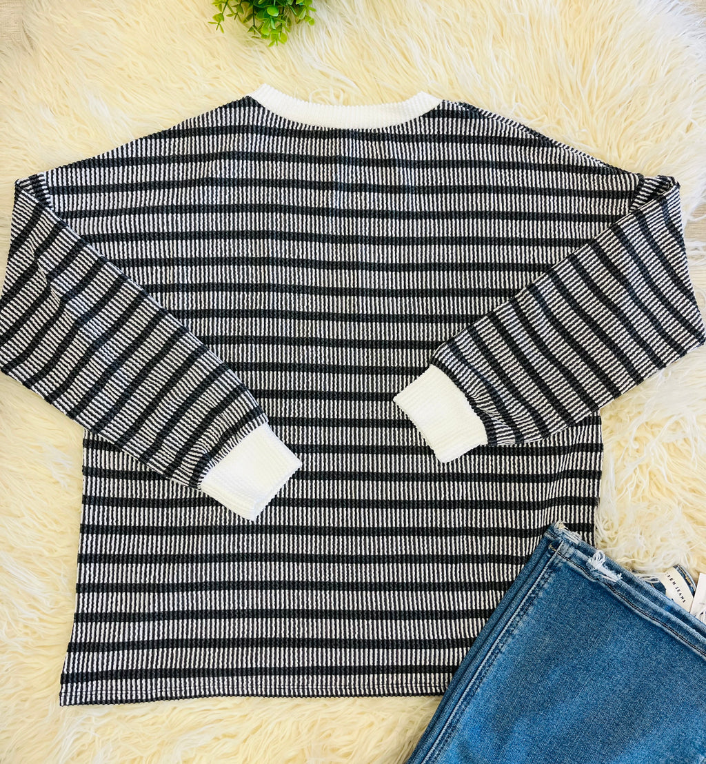 Women’s Ribbed Long Sleeve In Black Zenana- True To Size